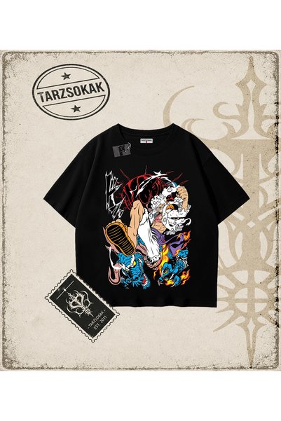 Tarzsokak One Piece Anime Characters Oversize Unisex T-Shirt White
