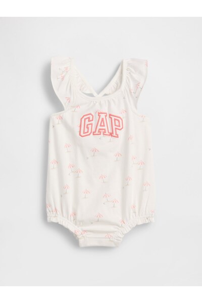 GAP Bebek Beyaz Logo Bubble Bodysuit