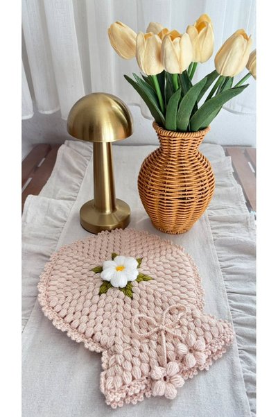 ONTİC Special Design Hand-Knitted Dowry Bath Loofah Set - Soft & Durable Knitted Bath Loofah