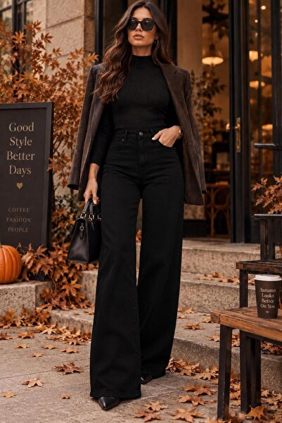 Echo&Ember Women's Black Palazzo Jeans