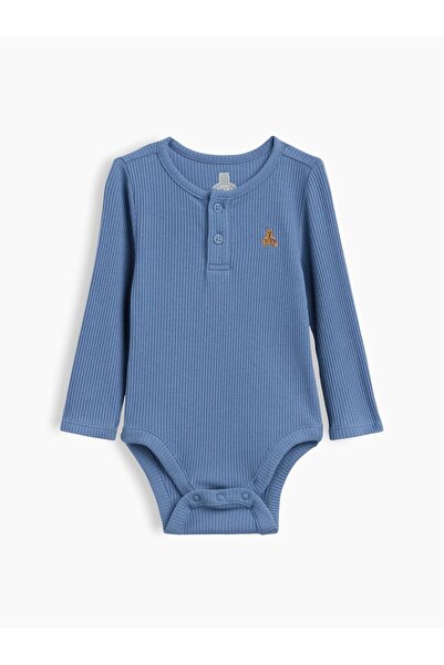 GAP Bebek Mavi First Favorites TinyRib Henley Bodysuit