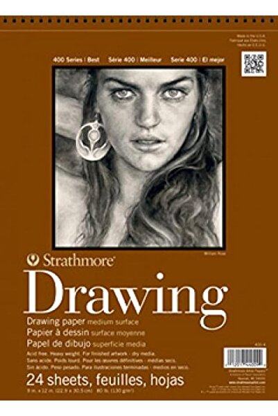 Strathmore Pro-Art Medium Drawing Spiral Paper Pad 8 x 10-inch, 24 Sheets