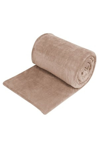 OEM Βελούδο Διπλό Κουβέρτα Μπεζ 230x220εκ.