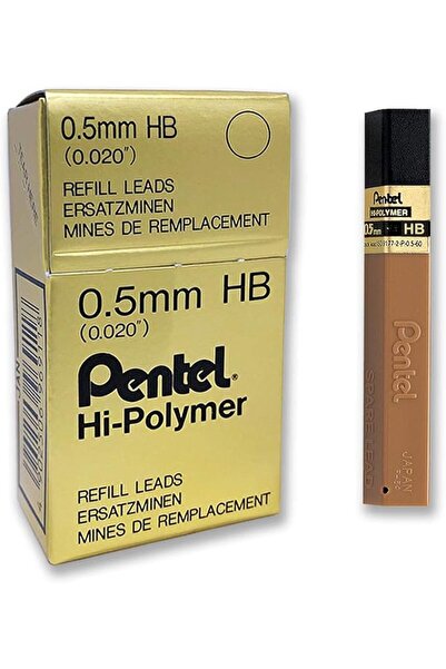 Pentel Super Hi-Polymer Lead Refill 0.5mm HB Grade, 12 Leads Per Tube, Box of...