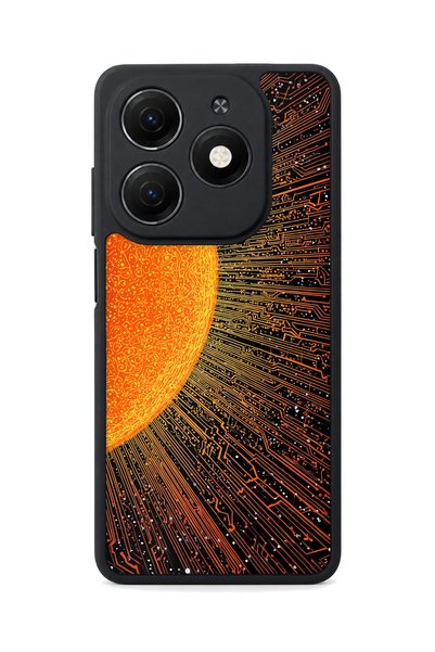 TECNO حافظة مقاومة للصدمات متوافقة مع Spark 20 مع تصميم مزخرف لحماية الكاميرا