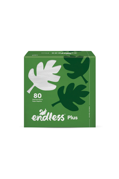 Endless Plus 80 Λευκές Χαρτοπετσέτες 30x30εκ.