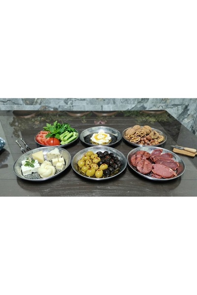 Yıldız çelik 6 adet çelik 12 cm desenli kahvaltılık & çerezlik