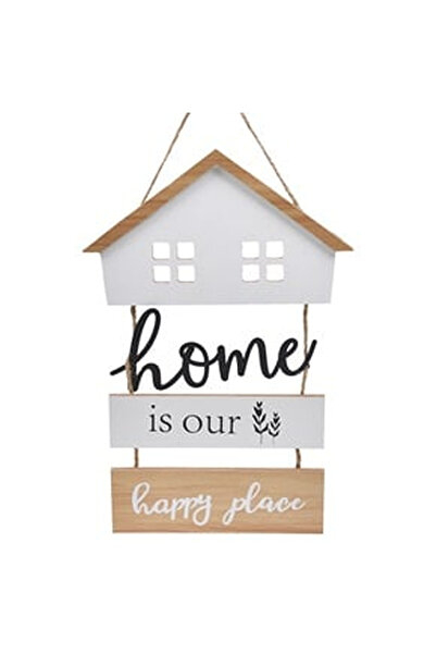 OEM Decoratiune Suspendabila Casuta din Lemn Metal "Home is Our Happy Place""...