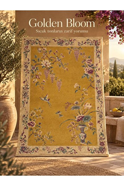 YTR HOME Dijital Baskı Yıkanabilir Kaymaz Taban Dekoratif Salon Mutfak Halısı...
