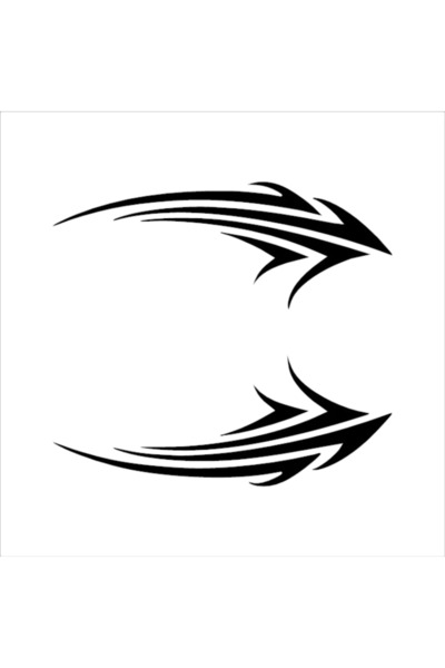 Oracal Set de 2 autocolante pentru rezervor, Tribal Auto Moto ATV - 20cm, Negru