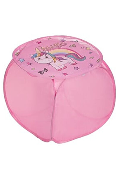OEM Cos Textil Pliabil Roz cu Capac Unicorn pentru Depozitarea Jucariilor 45x...