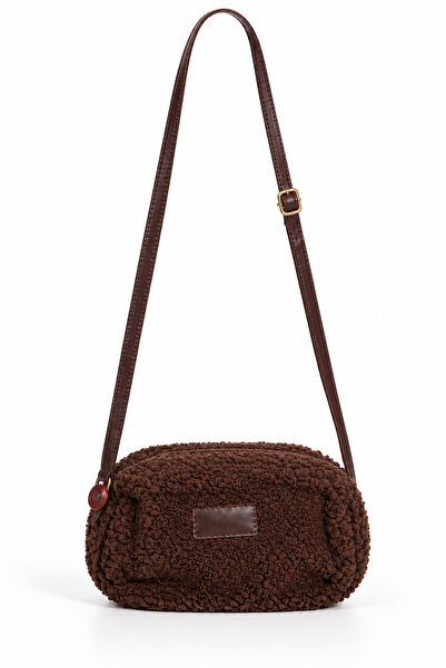 FEG STORE Women's Brown Leather Strap Adjustable Strap Pocketless Lined Zippe...