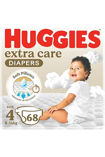 Huggies Extra Care Open Diaper Size 4 (8-14 KG) 68 Diapers