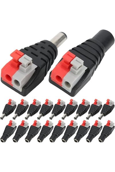 AZONEE 20 Pack DC Power Plug Adapter, 5.5mm x 2.1mm Male & Female Power Jack ...