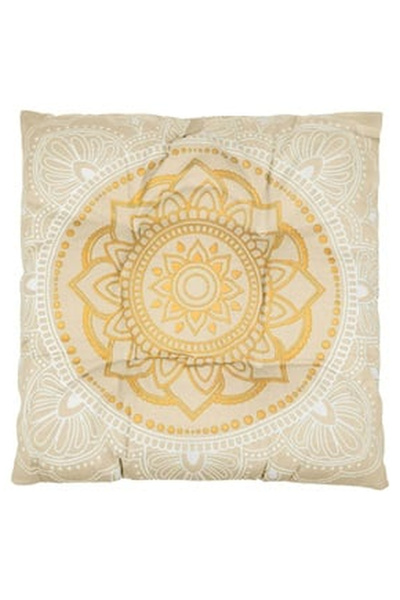 OEM Perna Ecru Alba cu Model Auriu Mandala pentru Scaun 42x42cm