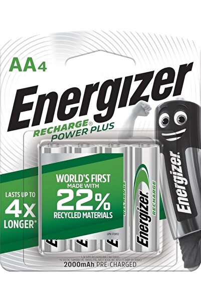 Energizer بطاريات AA قابلة لإعادة الشحن من باور بلس، عبوة من 4 قطع