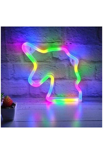 OEM Lampă LED Neon Unicorn Multicolor cu USB 22x22cm