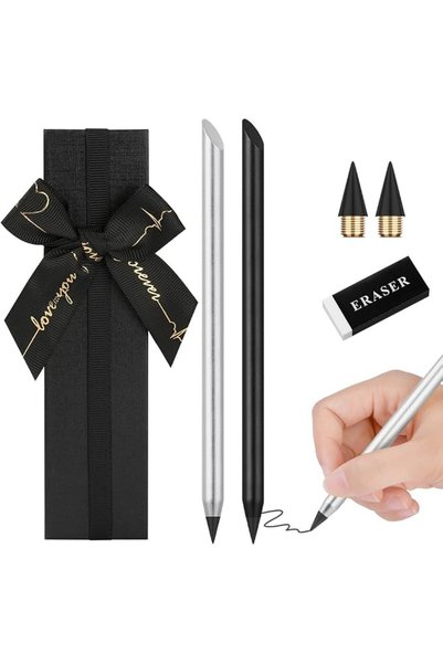 AUAUY 2PCS Metal Inkless Pencil, Infinity pencil, Reusable Everlasting Pencil...