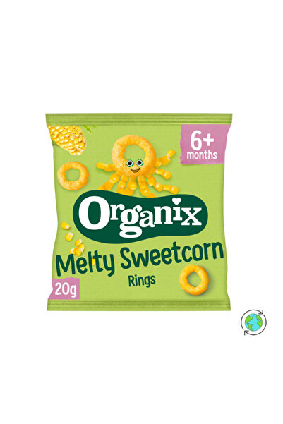 Organix Δαχτυλίδια Fingerfoods, Τραγανά Σνακ με γεύση καλαμποκιού, Χωρίς πρόσ...