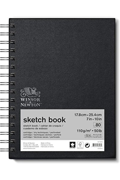 Winsor Newton دفتر رسم حلزوني كلاسيكي من وينسور آند نيوتن، مقاس 7×10 بوصة، 80...