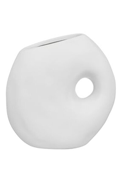 OEM Vaza Decorativa Ceramica Alba Rotunda Modern 15x7x15cm