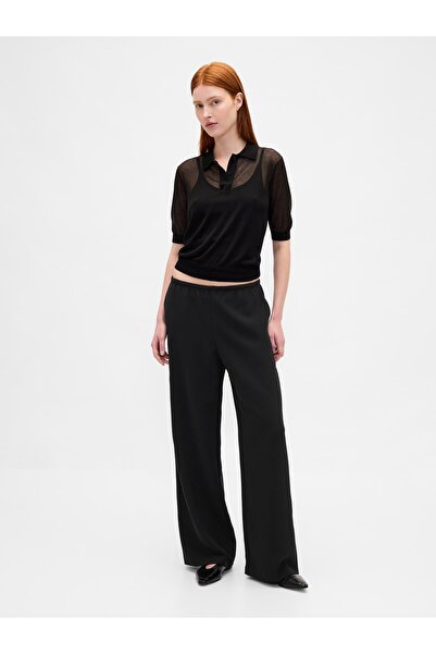 GAP Kadın Siyah Easy Wide-Leg Pantolon