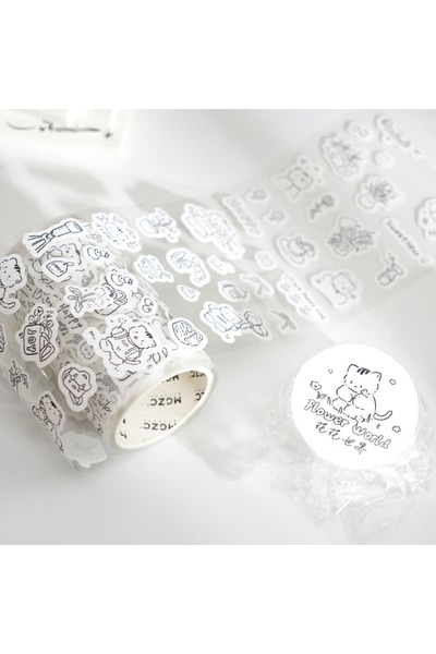 İthal H11-2M Sweet Cat Sticker Tape Self-Cutting