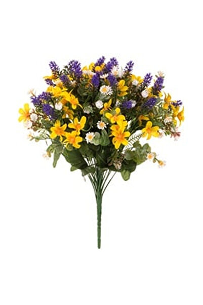 OEM Buchet Flori Artificiale Mov Galbene & Margarete Albe 42cm