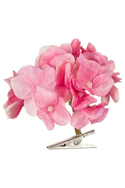 OEM Floare Artificiala Hortensie Roz cu Clips 10cm