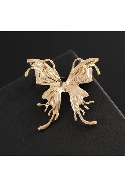 asc.home Retro kelebek model Gold renk Yaka iğnesi Broş 4x4 cm