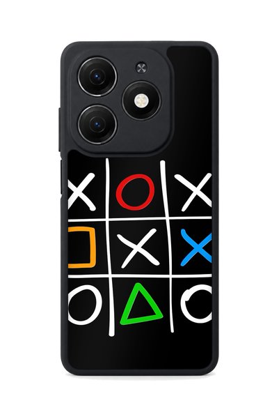 TECNO Spark 20 Compatible Tictactoe Patterned Shockproof Case with Camera Pro...