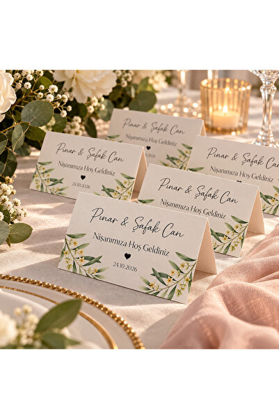 Genel Markalar Nişan Masa Kartı Kişiye Özel İsimli Tarihli | Nişan Masası Mas...