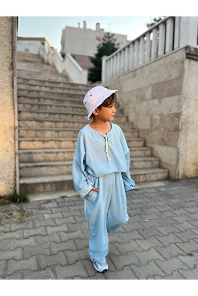 MyChino Kids Collar Rope Detail Lycra Cotton Oversize Suit