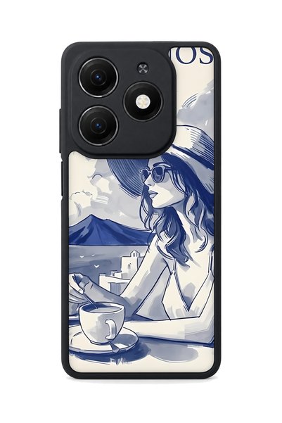 TECNO Spark 20 Compatible Mykonos Patterned Camera Protected Shockproof Case