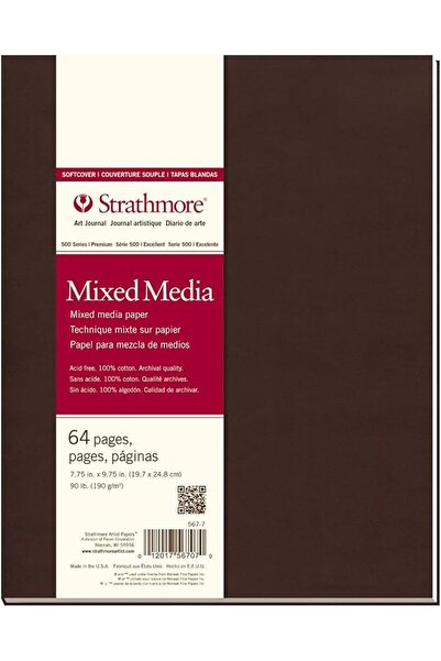 Strathmore 567-7-1 Softcover Mixed Media Art Journal, 7.75" x 9.75", White, 3...
