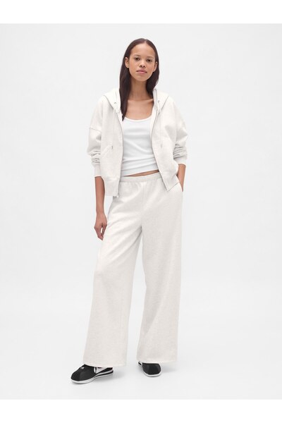 GAP Kadın Kırık Beyaz VintageSoft Wide-Leg Baggy Eşofman Altı