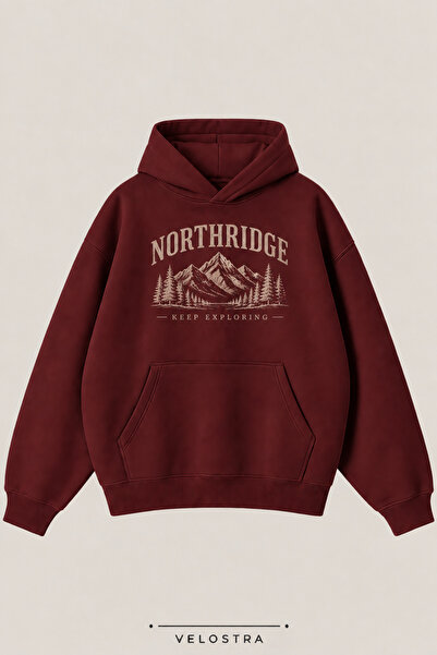 Velostra Unisex Northridge με στάμπα για καθημερινή χρήση, άνετο μπορντό φούτ...