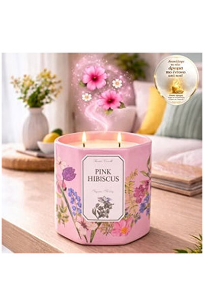 OEM Lumanare in Borcan Hibiscus Roz