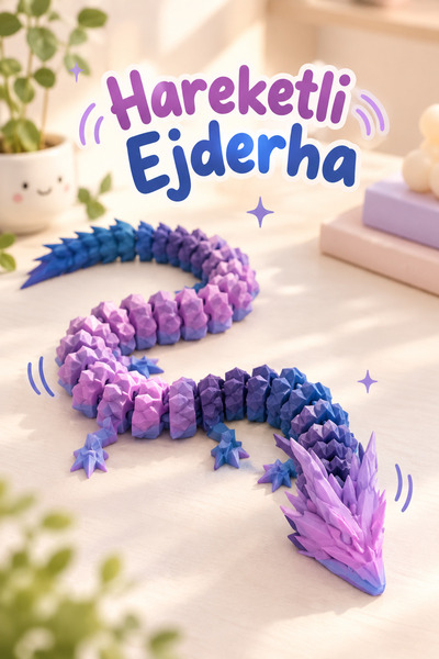 ALGU 3D Design Hareketli Ejderha | Uzun Sarmal Dragon Ejderha Oyuncak