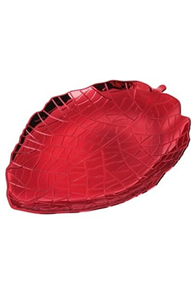 OEM Platou Decorativ Rosu in Forma de Frunza 39x28x4cm