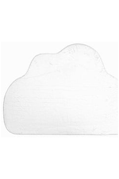 OEM Covoras Decorativ din Blana Artificiala in Forma de Nor Alb 110x74cm