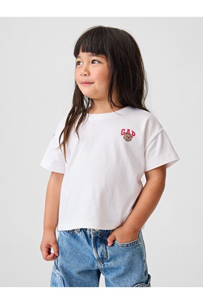 GAP Kız Bebek Beyaz Brannan Bear Logo T-Shirt