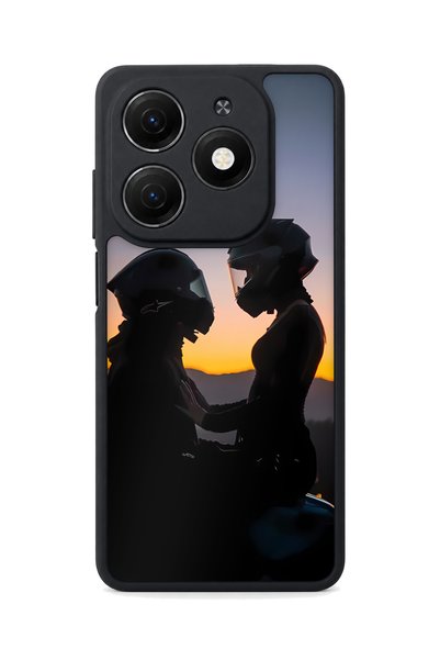TECNO Spark 20 Compatible Motorcycle Patterned Camera Protected Shockproof Case