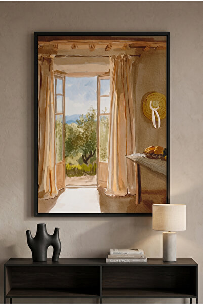 Jasmine Art Rustic Tuscan Villa Nature Wall Art | Portrait Framed Canvas Prin...