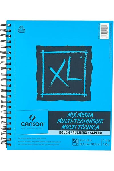 Canson XL Series Mixed Media Pad, Rough Texture, Side Wire, 9x12 inches, 50 S...