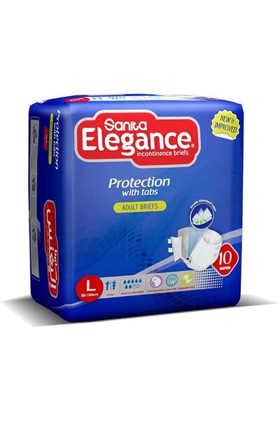 Sanita Elegance Adult Diapers Large 10 Briefs