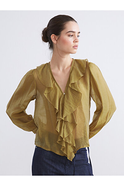 LC Waikiki I V Planting Ruffle Chiffon Blouse from Freezen Store