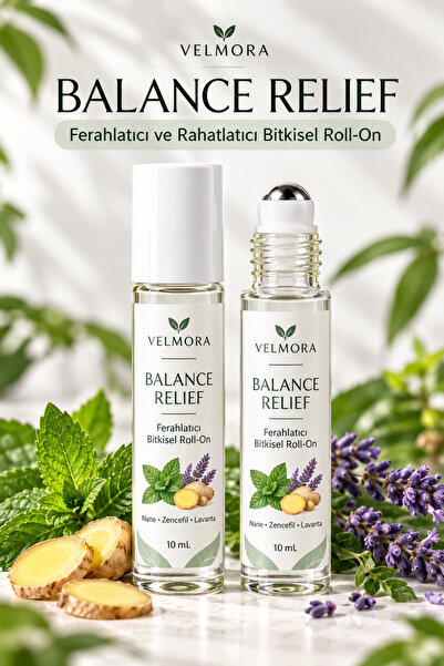 VELMORA Balance Relief 10 ml Aromaterapi Roll-On – Bitkisel İçerikli, Baş Dön...