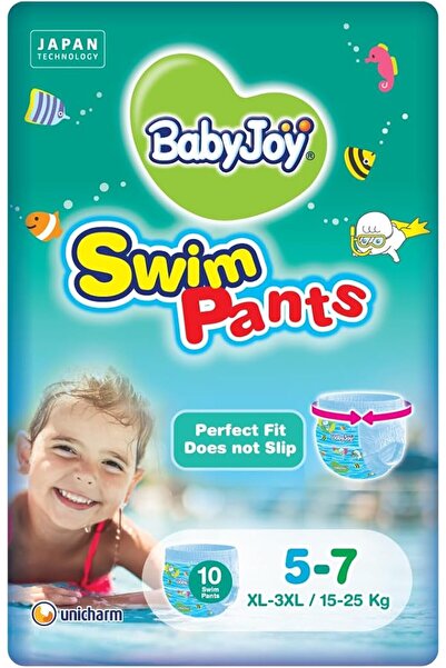 BabyJoy حفاضات سباحة، مقاس 5-7، XL - 3XL، 15-25 كجم، عبوة اقتصادية، 10 حفاضات...