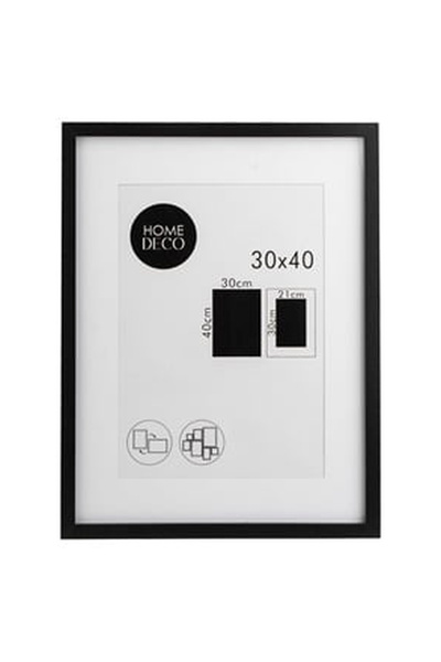 OEM Tablou Decorativ Paspartu din Lemn de Culoare Neagra 30x40cm